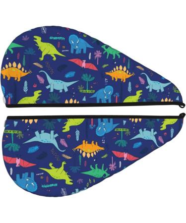 Dinosaurs Adventure Microfiber Hair Towel - Super Absorbent Coral Velvet Wrap for Women | Quick Dry for Long Curly & Thick Hair - Buy Online on GoSupps.com