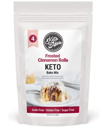 KetoBakes Low Carb Cinnamon Roll Mix - 4g Net Carbs - Clean Keto and Gluten Free Baking Mix - Easy to Make - No Starches - Includes Buttercream Frosting Mix - Non-GMO, Dairy Free, Wheat Free, Diabetic Friendly 13.5 Ounce (