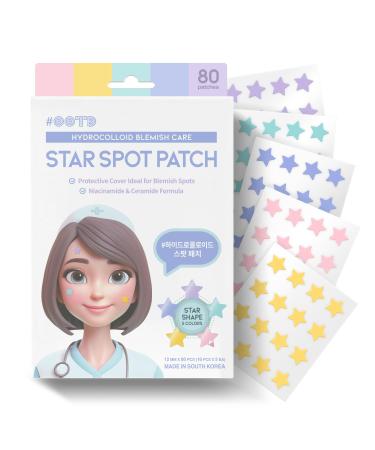 Star Spot Acne/Pimple Patch For Face Hydrocolloid Niacinamide Ceramide Cute Pastel Colors Protecting & Healing Prevent scarring Blemish remover Ideal for Blemish Spots made in Korea 80 counts