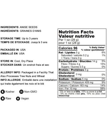 Organic Anise Seeds - 1 lb | Non-GMO, Kosher & Vegan | Bulk Whole Dried Aniseed Spice for Baked Goods & Beverages - Buy Online on GoSupps.com