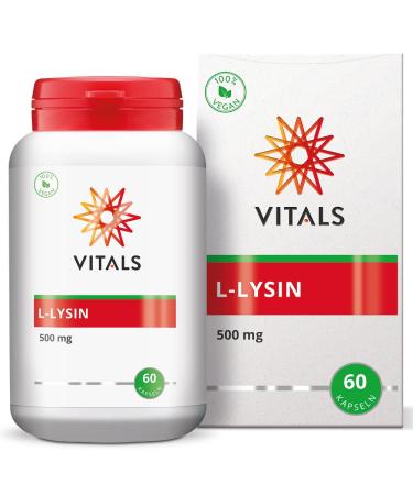 Vitals - L -lysine 500mg 60 capsules.Essential amino acid in a vegetable capsule supplemented with an auxiliary material from a natural source.100% vegan.