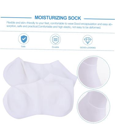 HAPINARY 1 Pair Protective Socks Moisturizing Cotton Silicone Socks for Women Moisturizing Sock Cracked Feet Socks Women s Socks Night Heel Socks Women's Sole of Foot White Sebs 21X13cm - Buy Online on GoSupps.com