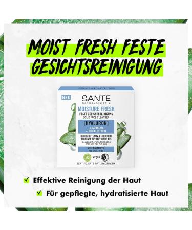  Sante Naturkosmetik SANTE Naturkosmetik Moisture Fresh Clarifying Solid Facial Soap with Organic Aloe Vera Hyaluron and Squalane for Gentle and Deep Pore Cleansing 60 g - Buy Online on GoSupps.com