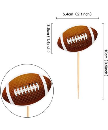 60Pcs American Football Cupcake Toppers Rugby Ball Cupcake Picks Sports Ball Theme Cake Decorations - Buy Online on GoSupps.com