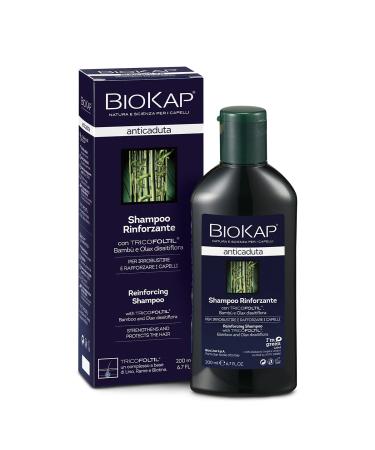BIOKAP Fortifying Shampoo 200 ml | Intensive anti-hair loss treatment 99% natural ingredients | Strengthens and firms hair | Organic Olax dissitiflora bamboo oil – Flax seeds