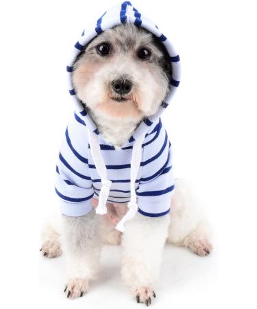 Zunea Dog Hoodie Shirts for Small Medium Dogs Striped Puppy Clothes Pullover Sweatshirt Soft Short Sleeve Basic T-Shirt Pet Girl Boy Hooded Clothing for All Seasons Lightblue M M lightblue - Buy Online on GoSupps.com