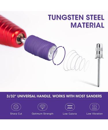 Sanding Bands Nail Drill Bits Set - 100pcs Extreme Fine 180 Grits for Acrylic Nails, Gel Manicures & Pedicures - Professional Drill Bits with Mandrel Bit - Purple - Buy Online on GoSupps.com