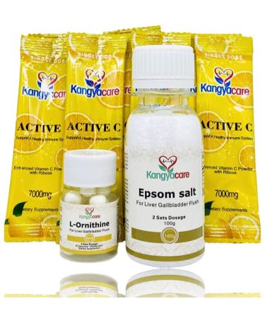 Kangyacare Liver Gallbladder Flush - 1-Night Liver and Gallbladder Cleanse Liver Detox Protocol - Cleans Liver Gallbladder & Bile Duct Tract & Colon (2 dose)