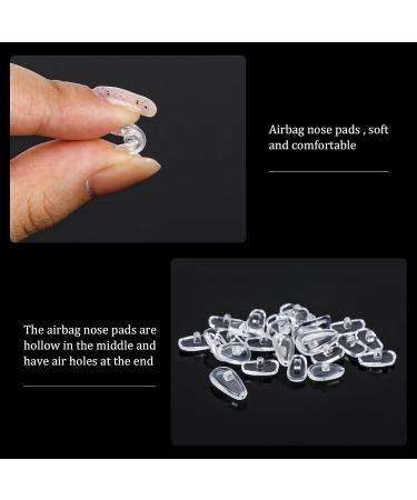 Famcuche 35 Pairs Soft Silicone Slipproof Nasal Pads for Glasses | Includes Screws Tweezers & Cleaning Cloth - Self-Adhesive Transparent Cushion - Buy Online on GoSupps.com