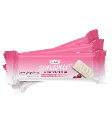 Buy Gymqueen Slim Queen Bar - 12x60g | Weight Control Meal Set with White Chocolate & Raspberry | Healthy Snack - Buy Online on GoSupps.com
