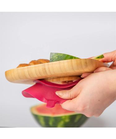 Tiny Dining Children's Segmented Bamboo Dinner Plate with Suction Cup - Ideal for Baby Toddler Weaning - Eco-Friendly Kids Food Plate (Red) - Buy Online on GoSupps.com