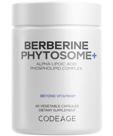 Codeage Berberine Phytosome Supplement - Berberine HCL Alpha Lipoic Acid Phospholipid Complex - 2-Month Supply - Berberine HCL - Berberine Hydrochloride - Gluten-Free Non-GMO - 60 Capsules