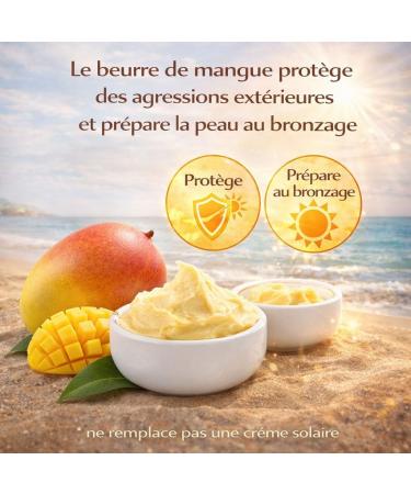 Beurre de Mangue Bio 120gr | Soins Peaux S ches Normales | Hydratant - Nourrissant - R g n rant | 20% EN PLUS - Buy Online on GoSupps.com