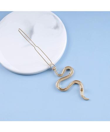 Inilbran Vintage Snake Hair Clip Barrette Gold Snake Hair Barrettes French Serpent Hairpin Barrette Decorative Bobby Pins Hair Accessories for Women and Girls Headdress - Buy Online on GoSupps.com