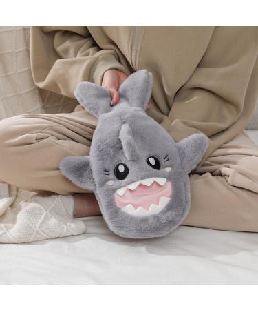 Joiba 1L Hot Water Bottle with Soft Cover | Outlet-Proof Heat Bottle for Pain Relief | Cuddly Gray Shark Design for Adults & Children - Buy Online on GoSupps.com