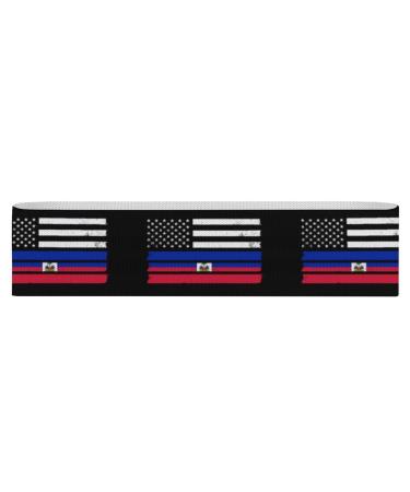 U.S Haiti Flag Yoga Workout Bands Comfort Legs Booty Resistance Straps Physical Therapy Aids