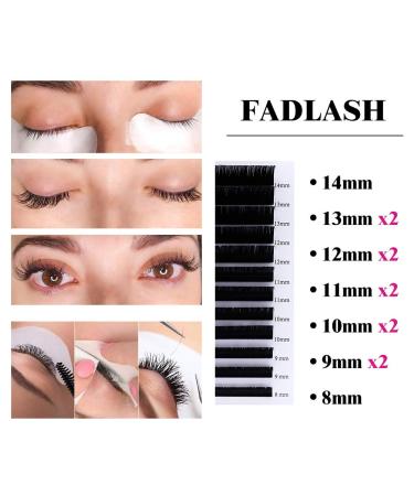 Premium Individual Classic Eyelash Extensions | 0.18mm C Curl Mix (8-14mm) - Professional Black Natural Look - Buy Online on GoSupps.com