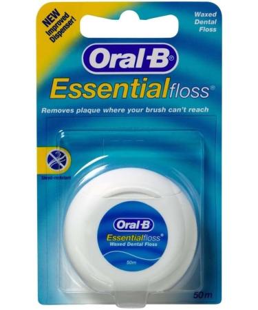 Oral-B Essential Dental Floss Regular 50m - Effective Plaque Removal 1 Pack - International Shipping Available - Buy Online on GoSupps.com