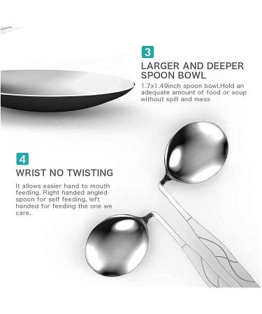 Adaptive Curved Utensils Stainless Steel Anti-Shake Angled Spoon for Hand Tremors Elderly Parkinson Arthritis & Handicap Right - Buy Online on GoSupps.com