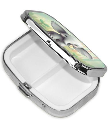 Lovely Elephant Printing Small Pill Case - Cute 2 Compartment Travel Pill Box Organizer for Purse - Perfect Gift - Buy Online on GoSupps.com