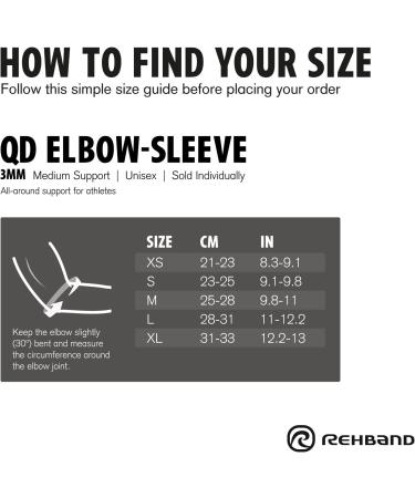 Rehband QD 3mm Elbow Sleeve Support | Black Medium | Premium International Shipping - Buy Online on GoSupps.com