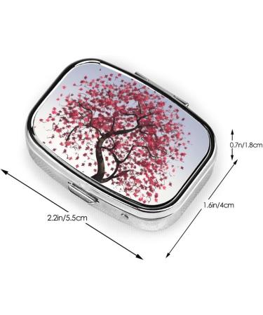 Japanese Cherry Tree Pill Case | 2 Compartment Travel Pill Box | Cute Pocket Organizer for Gifts - Buy Online on GoSupps.com