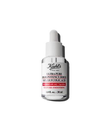 Kiehl's Ultra Pure High-Potency 9.8% Glycolic Acid Serum Concentrated Face Serum to Exfoliate for Glowy Skin Visibly Smooths Skin Texture & Boosts Skin Glow All Skin Types Fragrance-free - 1 fl oz