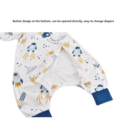 Chilsuessy Baby Sleeping Bag with Feet 1.5 Tog 100% Cotton | Anti Kick Infant Toddler Wearable Blanket | Spaceship Design | 80/2-3 years - Buy Online on GoSupps.com