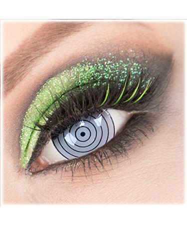 Colored gray 'Rinnegan Eye' Mini Sclera contact lenses without strength 1 pair of crazy fun 17 mm with container to Mardi Gras Carnival Halloween - Top quality of 'Giftauge'