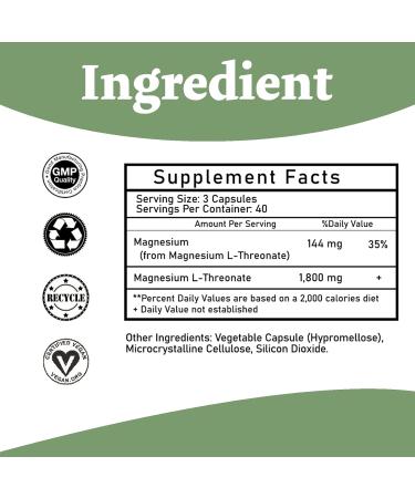 Bumjazz Magnesium LThreonate Capsules high absorption magnesium supplement bioavailable form to support rest and cognitive functions 1800 mg 120 pieces - Buy Online on GoSupps.com