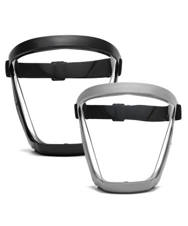 MUJICALA Full Face Shield, Super Transparent High-Definition Face Shield (black+gray)