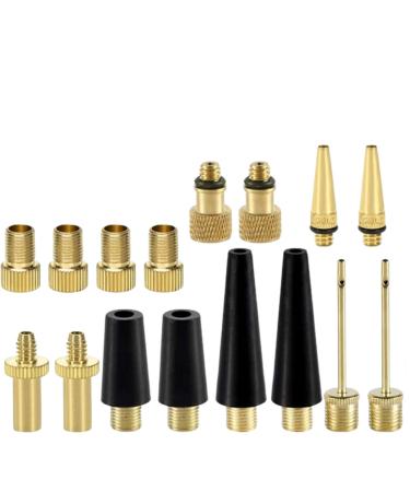 16 Piece Professional Bicycle Valve Adapter Set French Valve Adapter Bicycle Valve Adapter with Sorting Box Fits All Valves