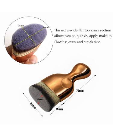 Angled Flat Foundation Brush - High Density Kabuki Makeup Brush for Liquid and Powder Foundation - Rose Gold - Buy Online on GoSupps.com