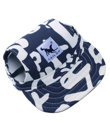 Bbeart pet hats casual umbrella baseball cap for dogs sun hat sports hat with holes and chin straps for medium -sized dogs and large dogs (L blue letters) l Blue letters