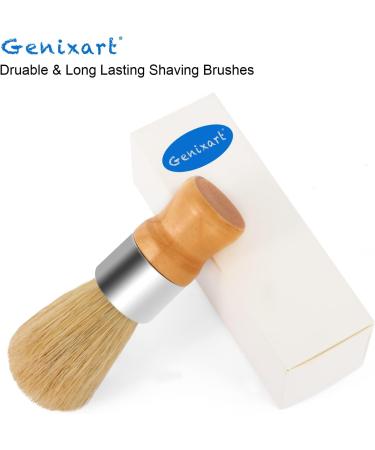 Genixart Shaving Brush Nature Bristle Shave Brush Luxury Shaving Brushes for Men as Gift for Father Boyfriend Husband (2 pcs Gift Pack) 2pcs Pack - Buy Online on GoSupps.com