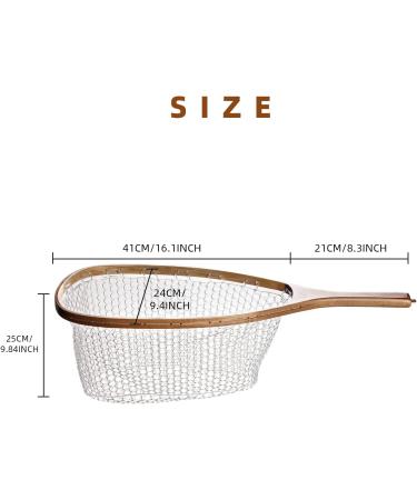 SlimFly Fly Fishing Landing Net - Soft Rubber Mesh Trout Net with Catch and Release Feature - Black Magnet/Square Head Design - Small Holes for Gentle Fish Handling - Buy Online on GoSupps.com