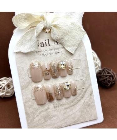 Handmade Wearing Nail Pieces Gold Foil Big Diamond Ultra Short Round Detachable False Nail Enhancements 10PCS (Size : L) 1 count (Pack of 1) - Buy Online on GoSupps.com