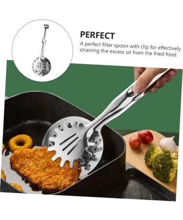 Buy PopetPop Stainless Steel Grill Tongs for Fried Fish & Buffet Multi-Functional Kitchen Clamp & Slotted Spoon - Buy Online on GoSupps.com
