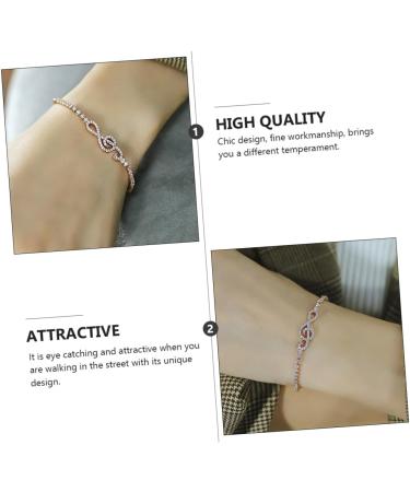 HAPINARY 1Pc delicate Notes Pattern Bracelet Women Arm Decor Zircon decorate notes fashionable and versatile Arm Decor Accessory Adjustable Bracelet Japanese and Korean wrist chain Diamond - Buy Online on GoSupps.com