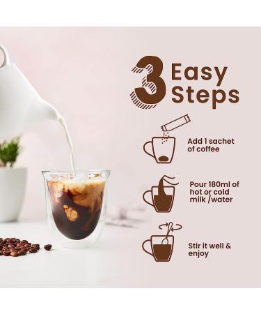 BVZ 48 Instant Coffee Powder Sachets (48 X2 Gram Sachets)| Turkish Hazelnut Colombian Gold French Vanilla & English Butterscotch | 12 Sachets Each Flavour| Hot & Cold Coffee| Makes 48 Cups| 100 % Arabica Coffee| Strong Coffee| Best Coffee | Espresso Latte - Buy Online on GoSupps.com