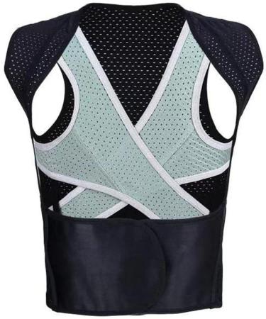 Buy Lumbar Posture Corrector Adjustable Back Brace - Shoulder Protection Corset (L Code) - Black & Grey - Buy Online on GoSupps.com