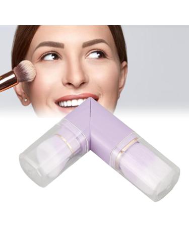 Dual Head Retractable Powder Brush Odorless Portable Makeup Brush Soft Bristles 360 Degree Rotation Strong Grip For Travel (Purple) - Buy Online on GoSupps.com