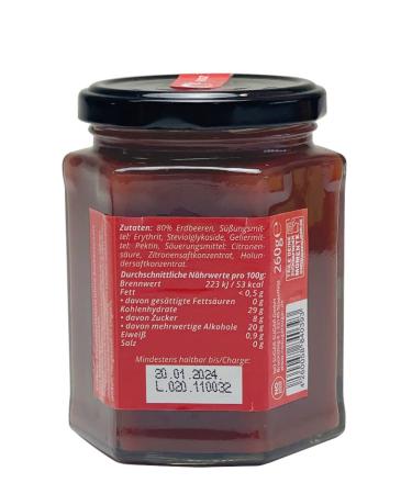 No Sugar Strawberry Fruit Spread | 80% Fruit Content | Erythritol & Stevia | EU Made | 3 Pack (3x260g) - Buy Online on GoSupps.com