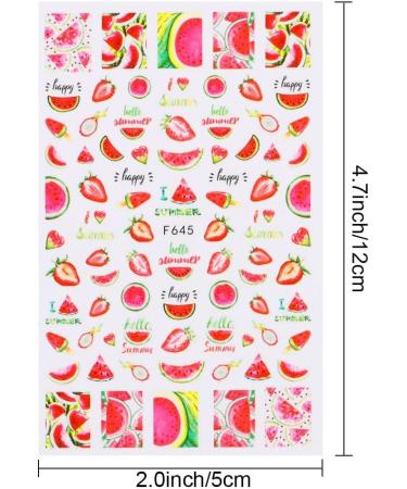 DIY Manicure Decor Summer Fruits Water Transfer Nail Salon Nail Tips Nail Decals Nail Stickers Self-Adhesive(D) - Buy Online on GoSupps.com