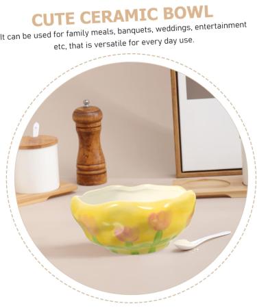 Zerodeko Ceramic Tray Tall Dessert Woman Pioneer for Household Home Microwave Bowl Plate Dish Kitchen Container Salad 14X14CM Assorted Color2 - Buy Online on GoSupps.com