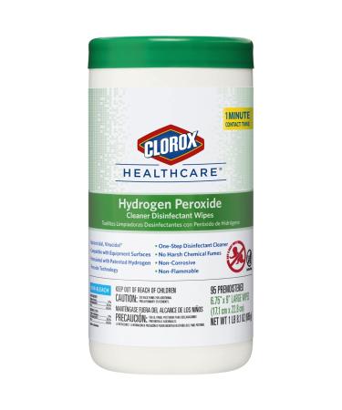 Clorox Healthcare Hydrogen Peroxide Cleaner Disinfectant Wipes, 95 Count Canister (30824) Canister 95ct Pack of 1