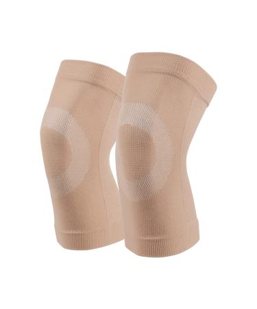Yeloumiss Kniebandage Elastic 1 pair of knee -supported breathable light knee bandage for arthritis ACL restoration of injuries sports running fitness unisex (m beige) m beige