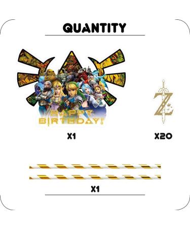 Party Supplies for Zelda Cake Topper Cupcake Toppers Theme Birthday Supplies Favors - Buy Online on GoSupps.com