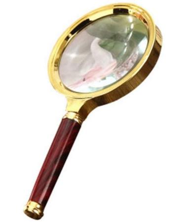 Magnifying Glasses for Hobbies Reading Magnifier Magnifying Glass HD 10 Times 80mm Glass Lens Handheld Imitation Mahogany Handle Identification Old Man Reading Magnifying Glass Vision