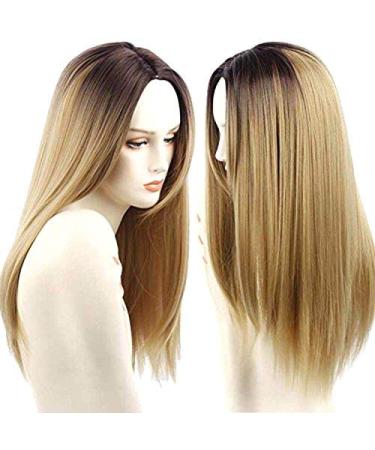BGHJUE 26-inch Ombre Heat Resistant Wig for Women - Long Straight Pink Brown Hair - Buy Online on GoSupps.com